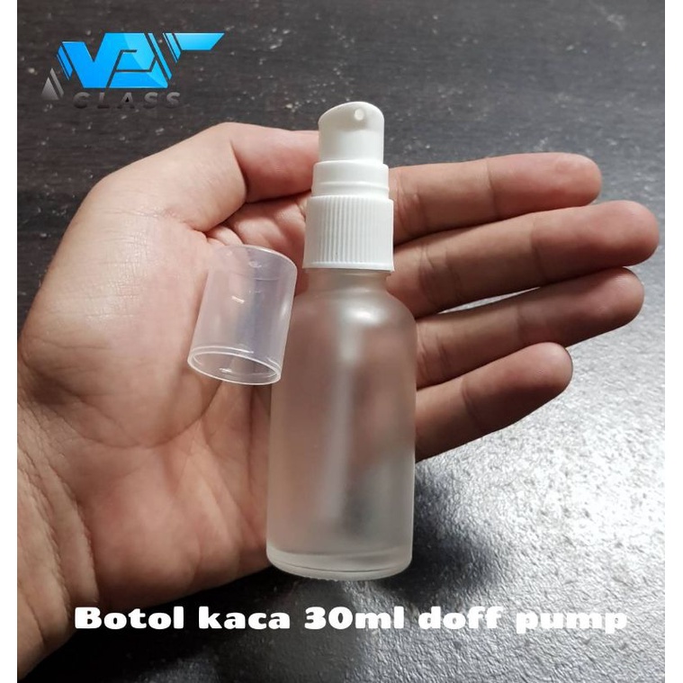 Jual Botol Kaca 30ml Doff Pump Botol Kaca 30ml Bening Frosted Pump