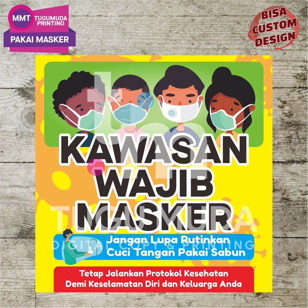 Jual Cetak Spanduk Banner MMT CORONA KAWASAN WAJIB MASKER PROTOKOL