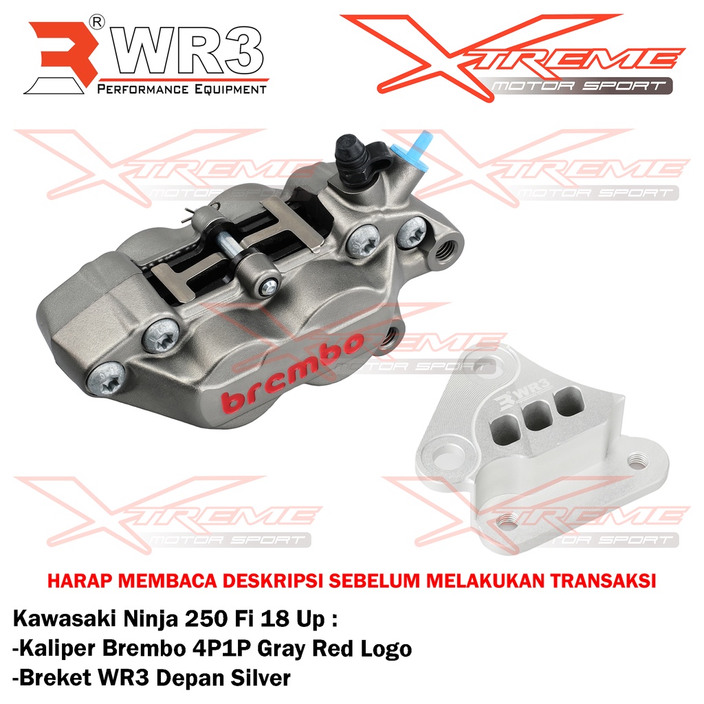 Jual Breket Kaliper WR3 With Br3mbo 4P Ninja 250 FI SL 150 RR R