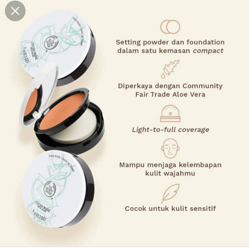 Jual The Body Shop Fresh Nude Compact Powder Shopee Indonesia