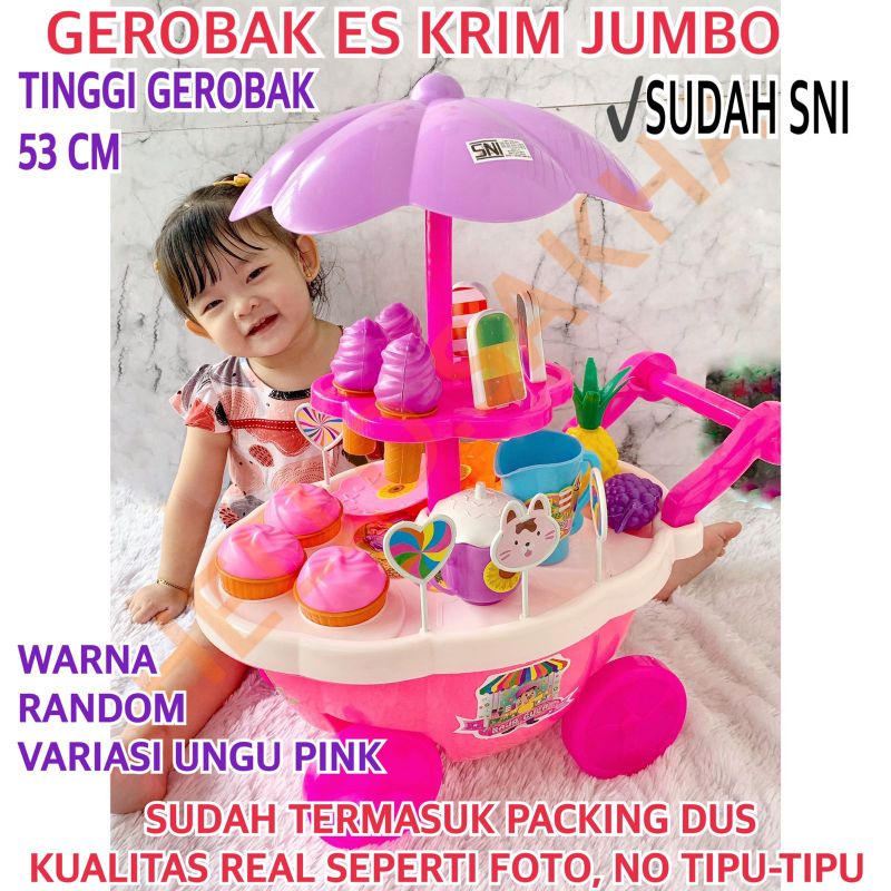 Jual PRODUK BER SNI MAINAN GEROBAK ES KRIM JUMBO TINGGI STROLLER