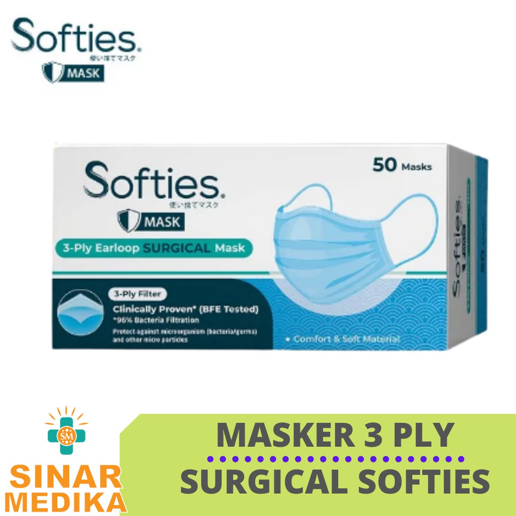 Jual Masker Ply Softies Surgical Box Isi Earloop Medical