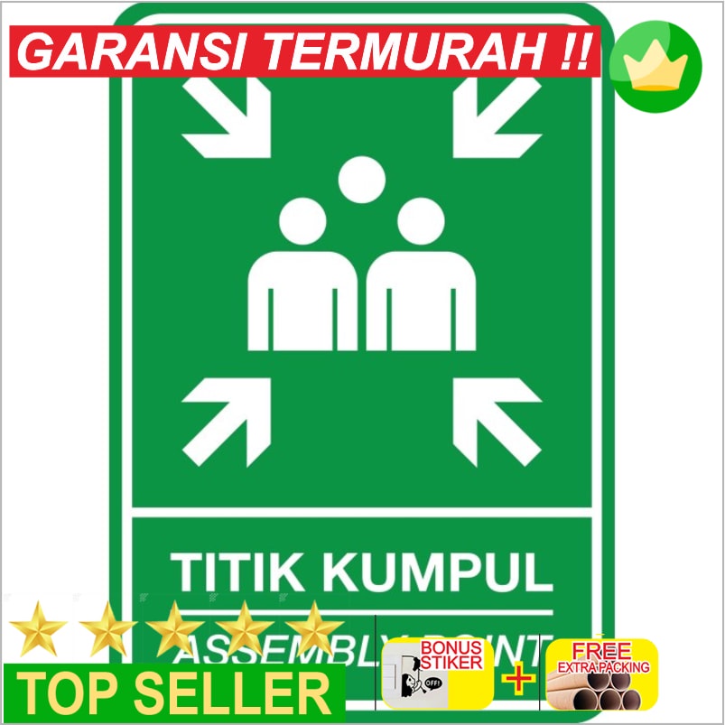 Jual Promo RAMBU TITIK KUMPUL ASSEMBLY POINT 35X50CM SIGNAGE Elegan