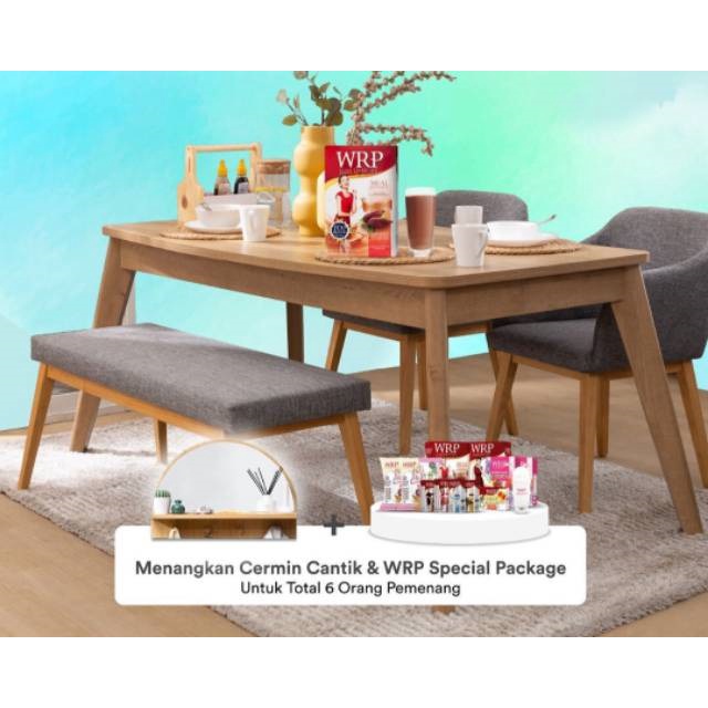 Jual Dining Table Set Meja Makan Minimalis Kayu Jati Kursi Bench