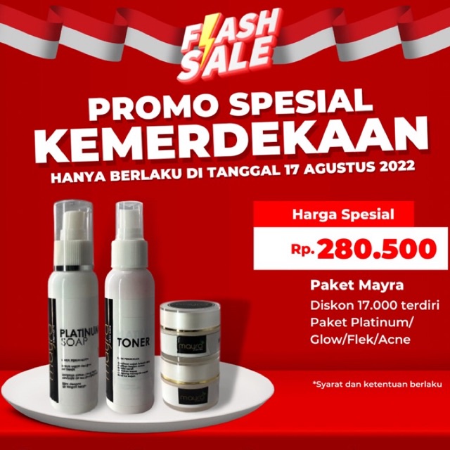 Jual PAKET MERDEKA PLATINUM GLOW FLEK ACNE MAYRA SKINCARE Shopee