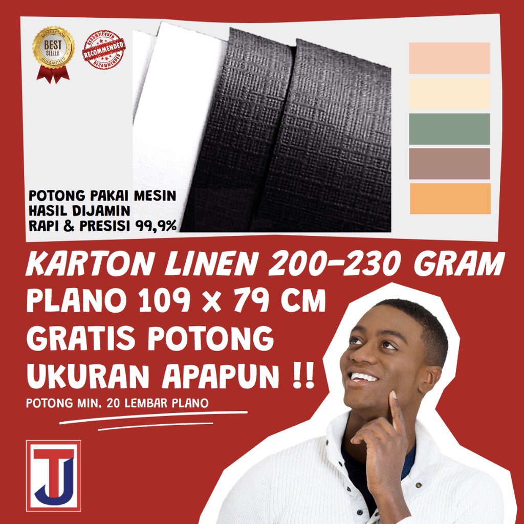 Jual KERTAS KARTON LINEN 200 230 GRAM Ukuran 79x109Cm PLANO Folio F4