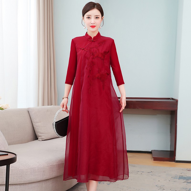 Jual Gaun Pesta D Cheongsam Merah Party Dress Gown Shopee Indonesia