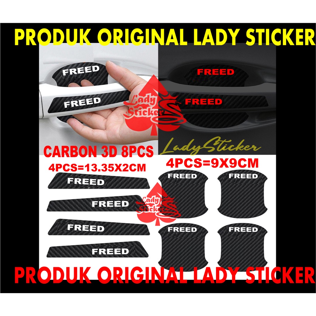 Jual STICKER HANDLE MOBIL FREED STICKER KARBON 3D PELINDUNG HANDLE