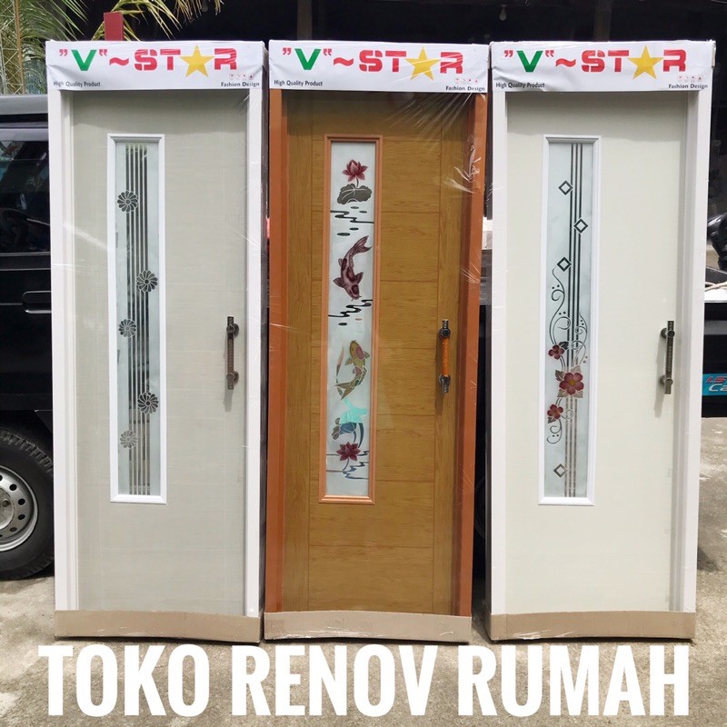 Jual Pintu Pvc Kamar Mandi Motif Kekinian Kaca Cermin Kualitas