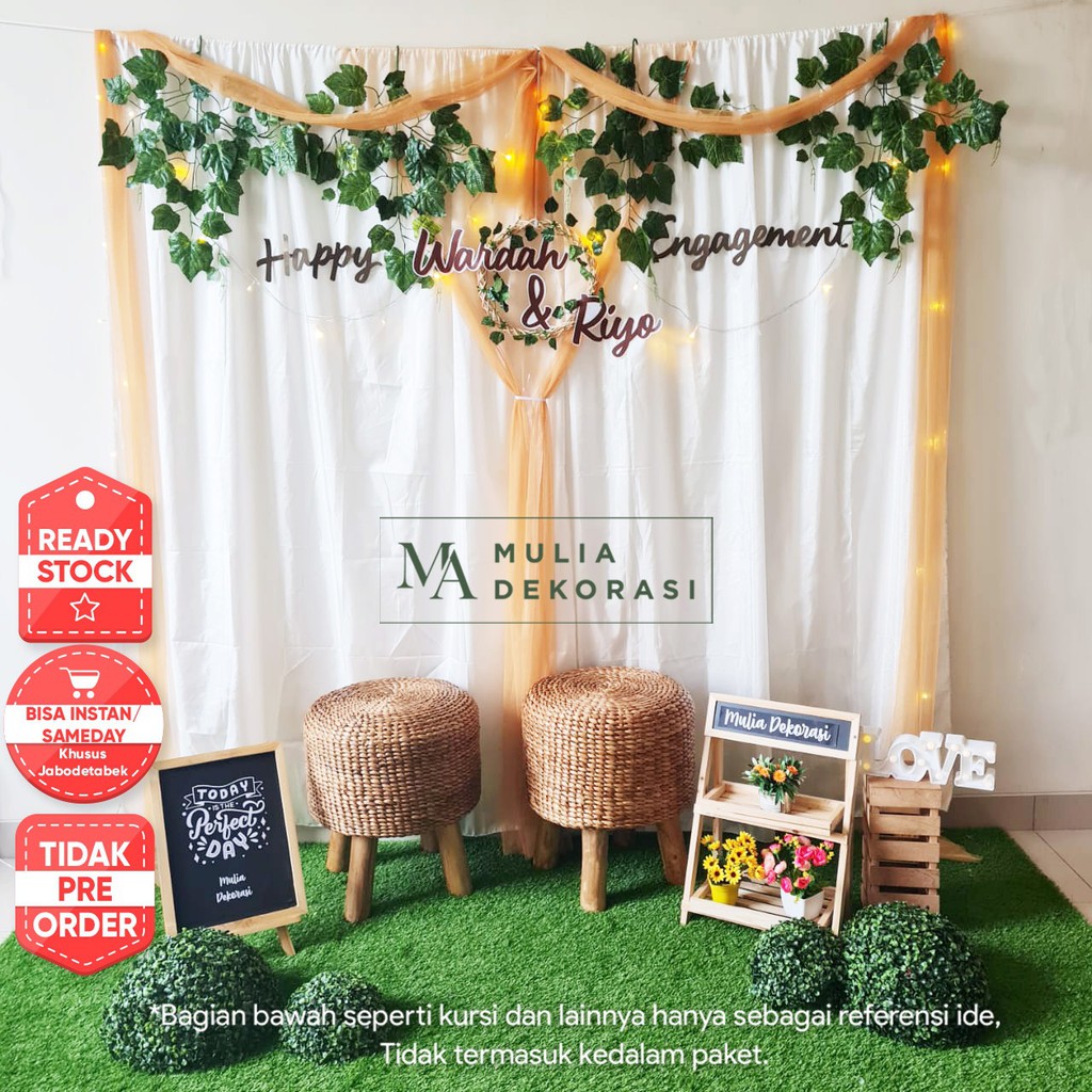 Jual Dekorasi Lamaran Tunangan Backdrop Nikahan Photobooth Diy Akad