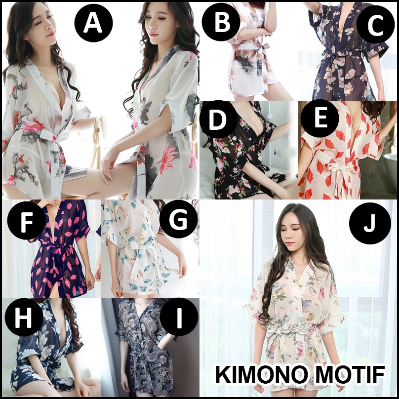 Jual Kimono Lingerie Dan Kimono In G String Sexy Motif Polos Baju