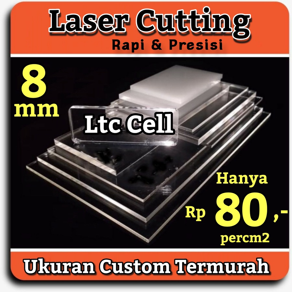 Jual Acrylic Mm Lembaran Bening Clear Akrilik Mm Custom Potong Laser