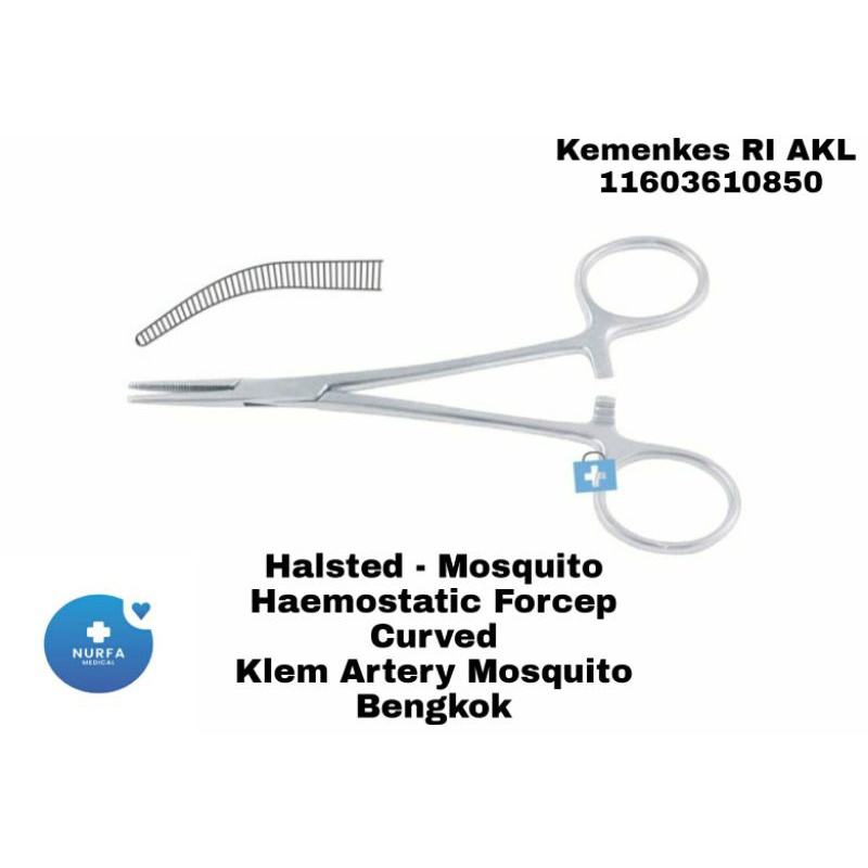 Jual Halsted Mosquito Haemostatic Forcep Curved Klem Artery Mosquito