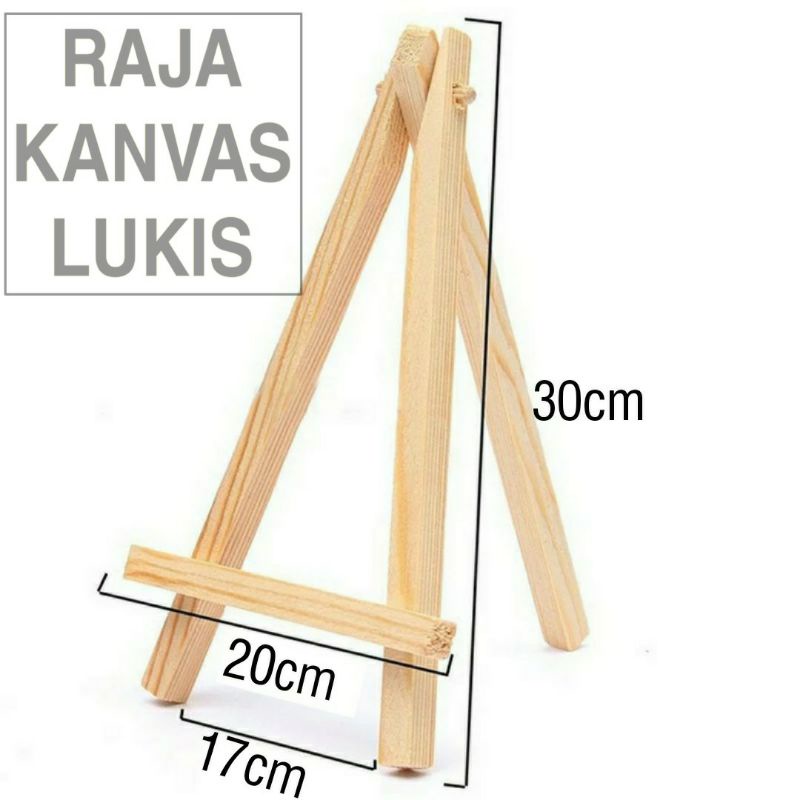 Jual Wooden Easel Tripod Stand Kayu Kanvas Lukis 30cm Shopee Indonesia