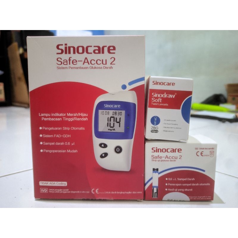 Jual Sinocare Safe Accu 2 Lancet Dan Strip Uji 50pcs Shopee Indonesia