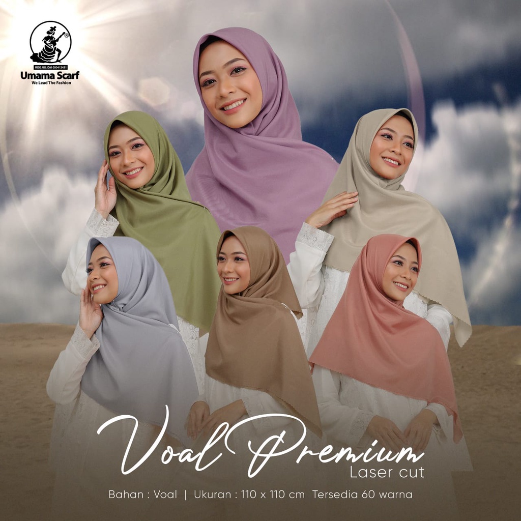 Jual Umama Voal Premium Lc Scarf Hijab Segi Empat Laser Cut Bg