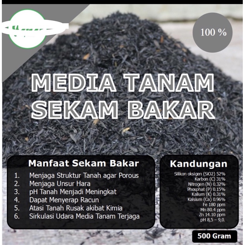 Jual MEDIA TANAM SEKAM BAKAR SIAP PAKAI Pupuk Arang Sekam Padi Bakar