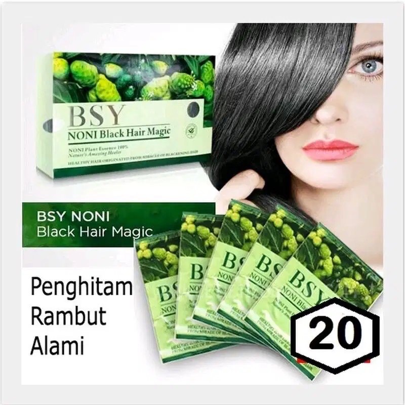 Jual MEDAN COD ORIGINAL ISI 20 PCS BSY NONI BLACK HAIR MAGIC SAMPO