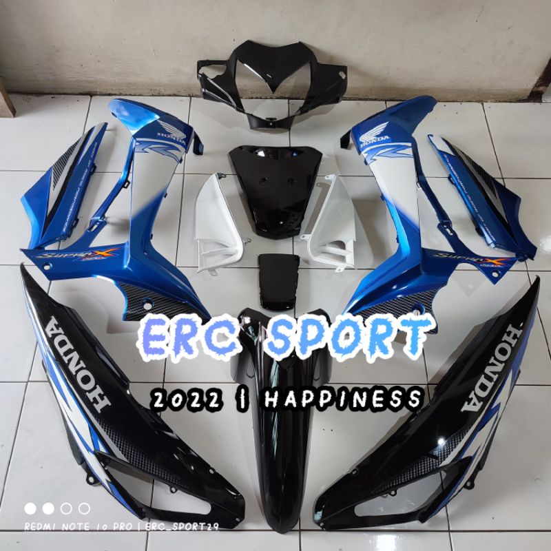 Jual Cover Bodi Halus Fullset Supra X 125 New Batman Tahun 2008 Biru