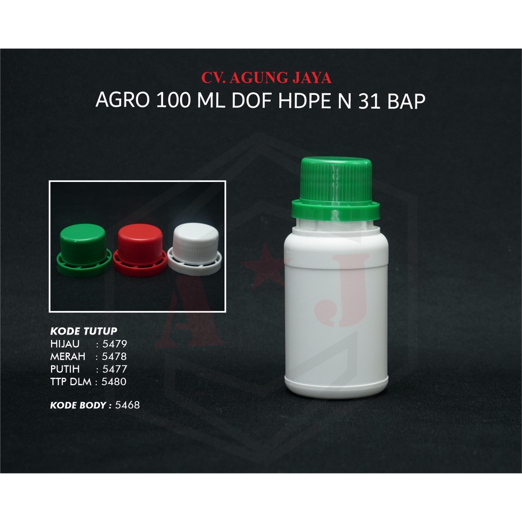 Jual Botol Agro 100 Ml Putih Botol Labor Botol Jamu Botol Hdpe Bulat