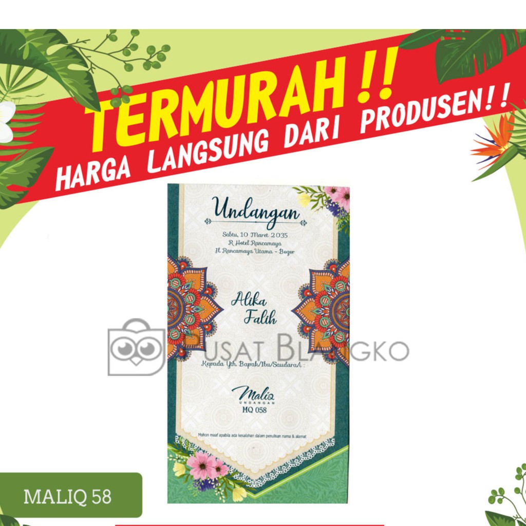 Jual Blangko Undangan Maliq Harga Murah Shopee Indonesia