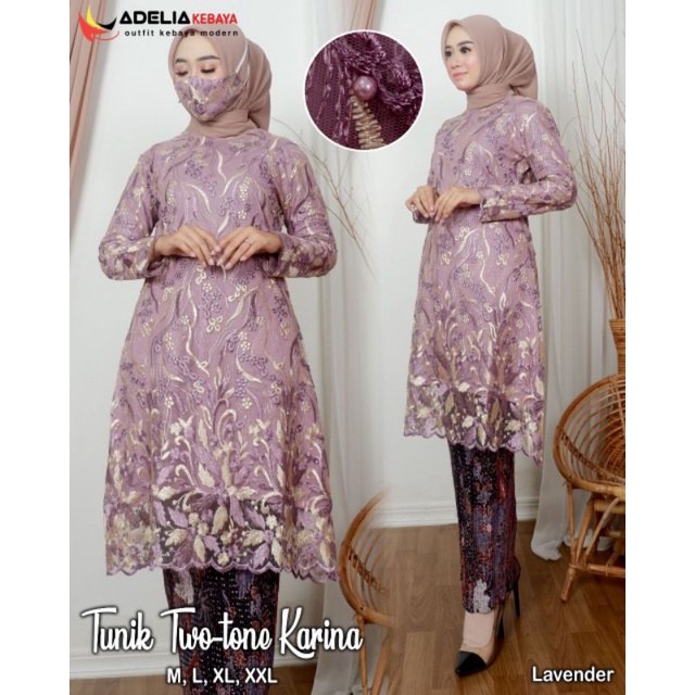 Jual Ak Setelan Kebaya Tunik Twotone Aisyah Kebaya Modern Outfit