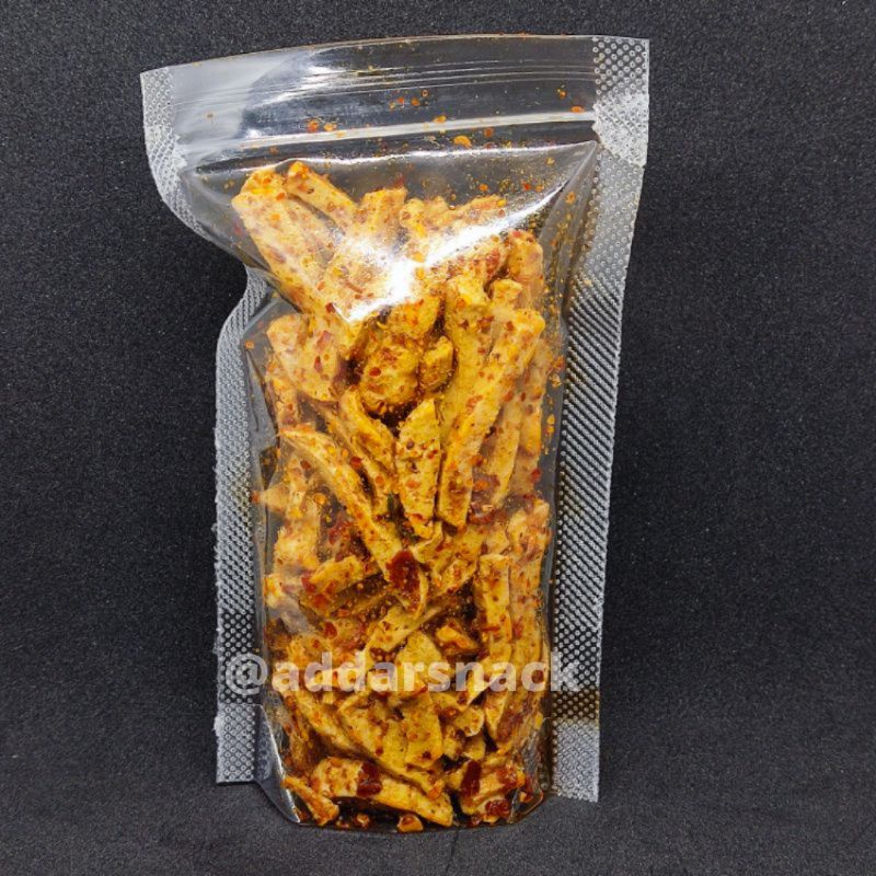 Jual Cemilan Basreng Stick Pedas Daun Jeruk Instant Halal Kemasan Pouch