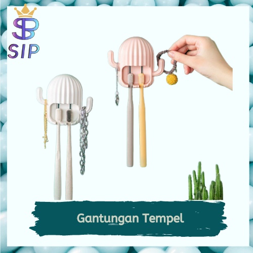 Jual GANTUNGAN TEMPEL TEMPAT SIKAT GIGI MODEL CACTUS TEMPAT SIKAT