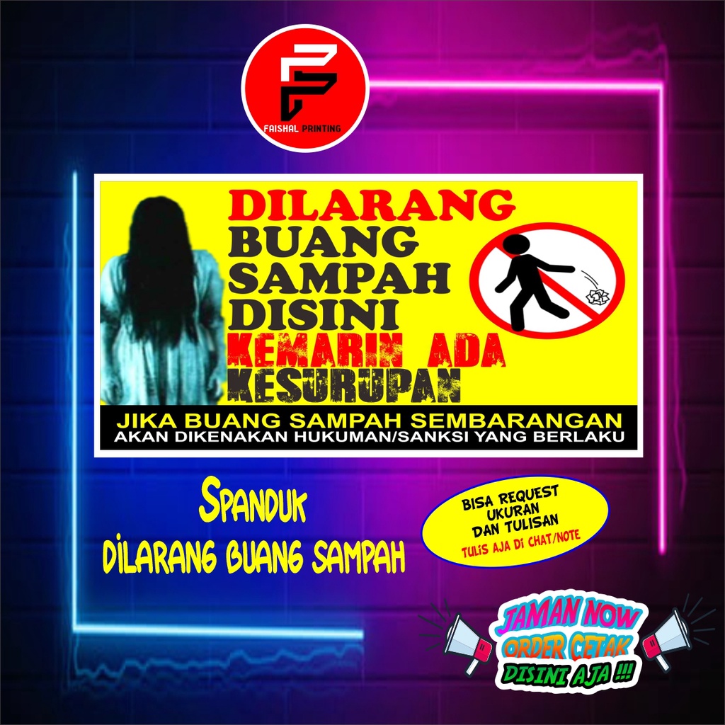 Jual Spanduk Banner Dilarang Buang Sampah Ukuran 2 X 1 Meter Shopee