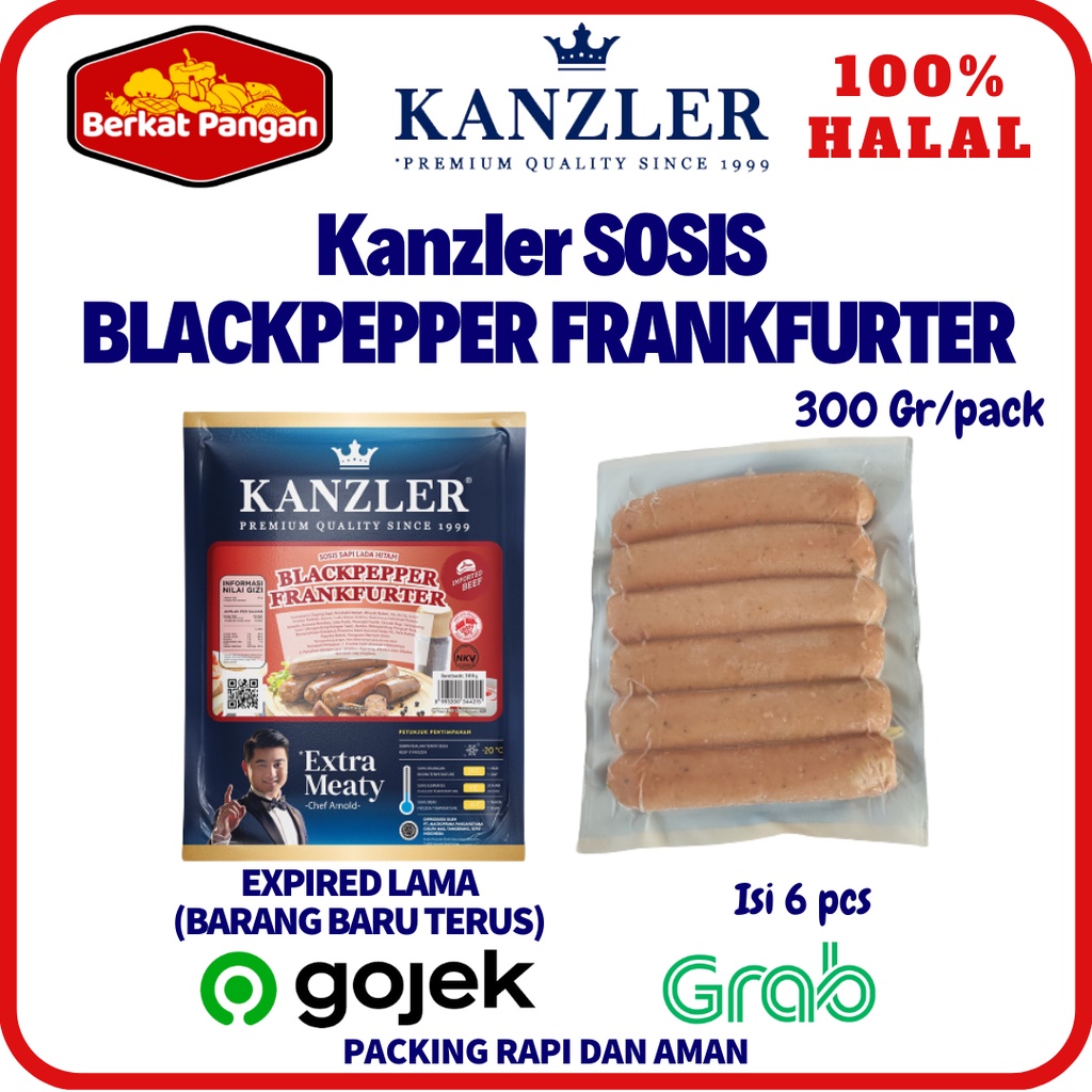 Jual Kanzler Sosis Bockwurst Beef Bratwurst Blackpepper Garlic