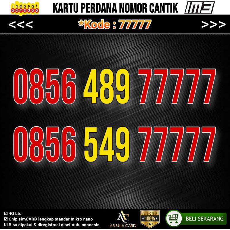 Jual Nomor Cantik Im Indosat Ooredoo Panca G Shopee Indonesia