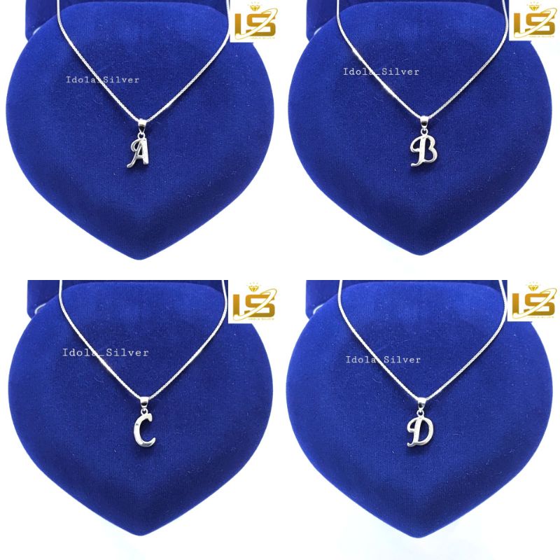 Jual Kalung Perak Asli Silver Wanita Dewasa Lapis Emas Putih Dengan