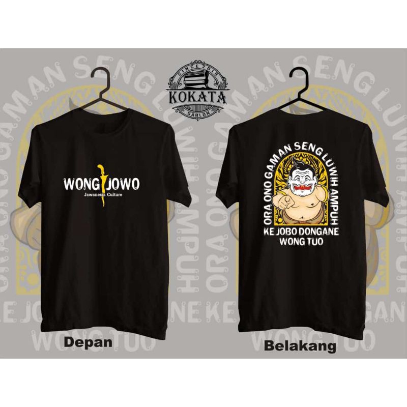 Jual Kaos Wong Jawa Wayang Semar Kaos Pitutur Jawa Katun Combad 24s