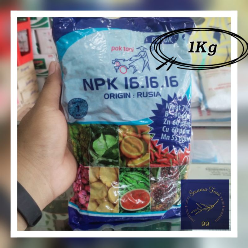 Jual Pupuk NPK Pak Tani Mutiara16 16 16 Kemasan 1kg Menyuburkan