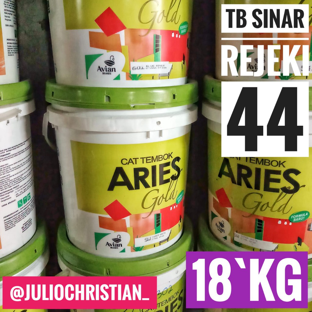 Jual GOJEK ARIES GOLD PAIL 18 KG CAT TEMBOK DINDING PLAFON INTERIOR