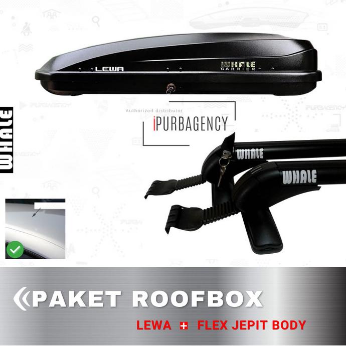 Jual Paket Roof Box Whale Lewa Sport Rack Flex Jepit Body Shopee