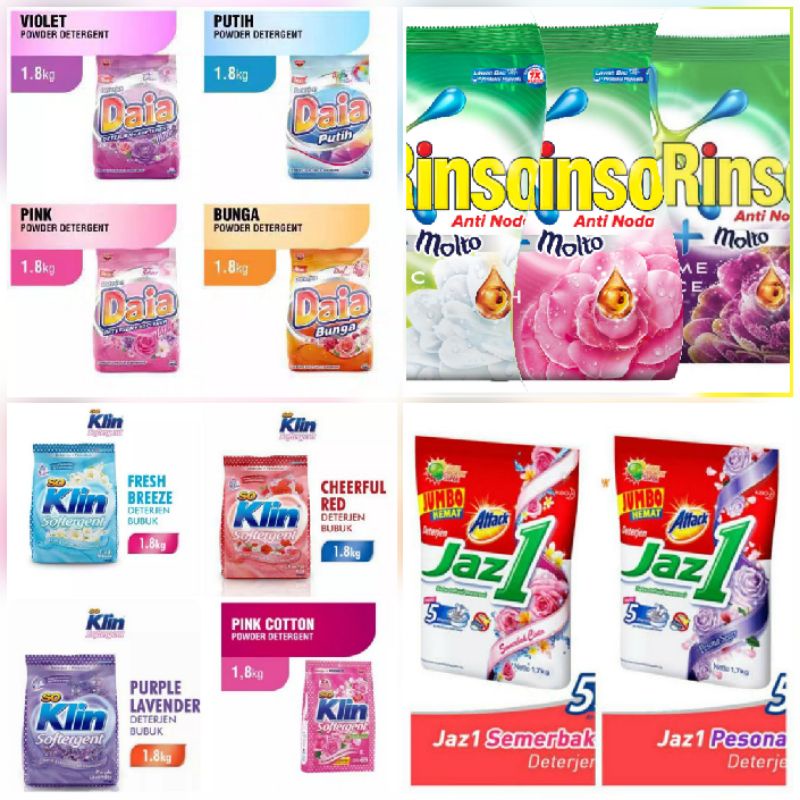 Jual DAIA JAZ1 RINSO Detergent Bubuk 1 6 KG Shopee Indonesia