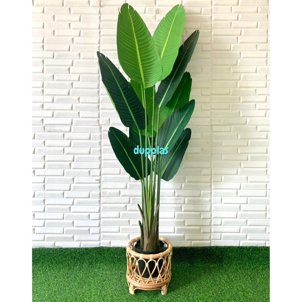 Jual Pohon Daun Pisang T160 Hijau Latex Artificial Cover Pot Standing