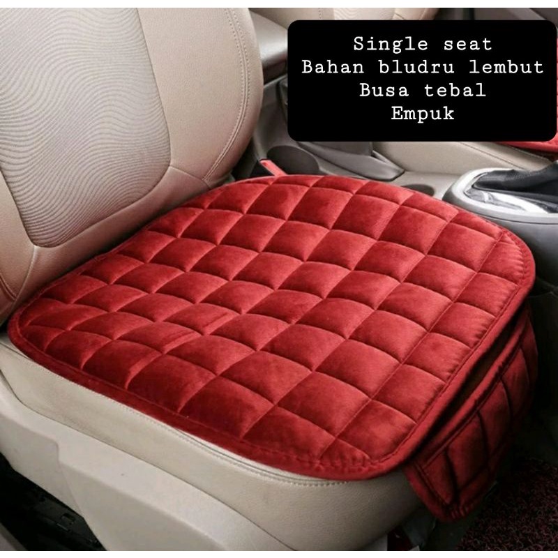 Jual Alas Jok Mobil Depan Single Seat Bahan Bludru Lembut Busa Tebal