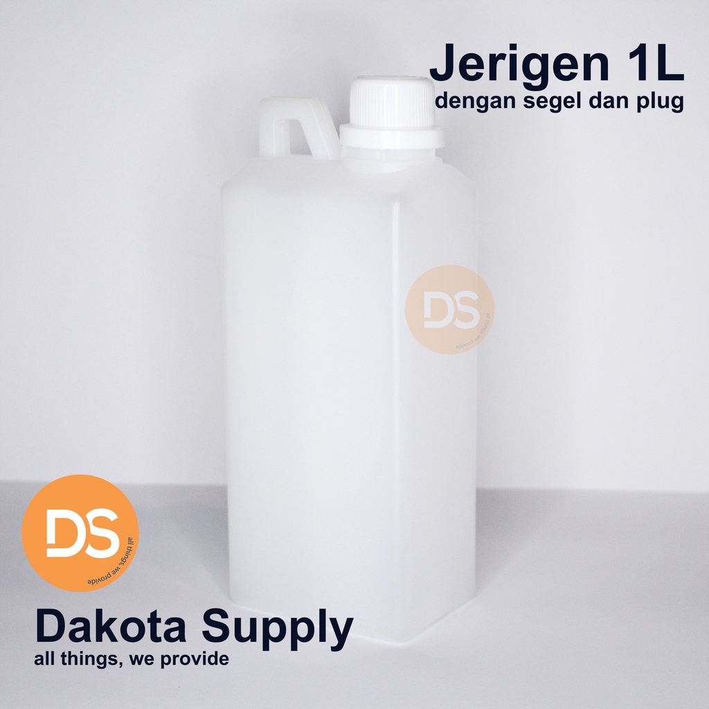 Jual Jerigen 1 Liter Bahan HDPE Dgn SEGEL Dan PLUG Jerigen Kotak