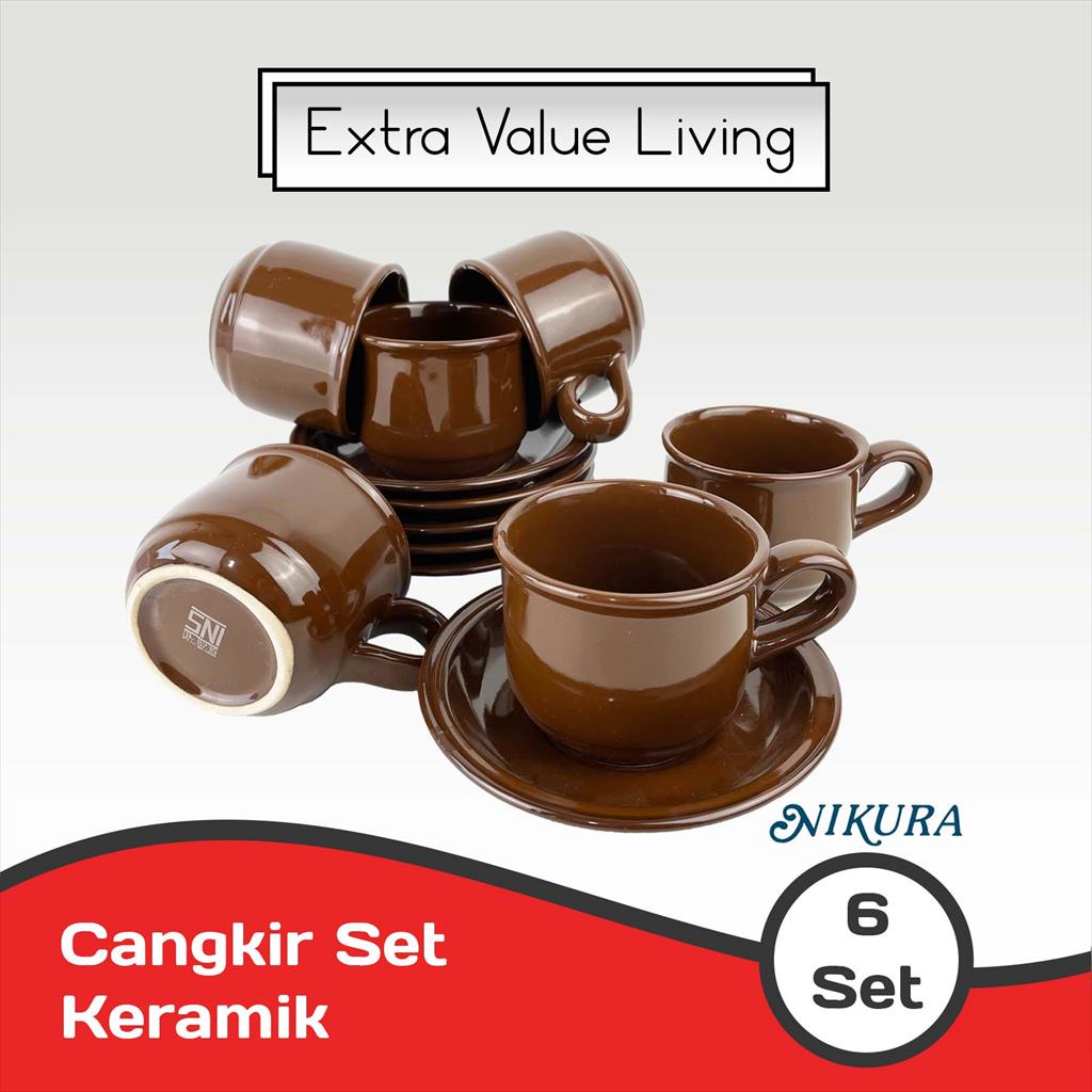 Jual NIKURA Cangkir Set 6 Pasang Cangkir Teh Cangkir Kopi Keramik