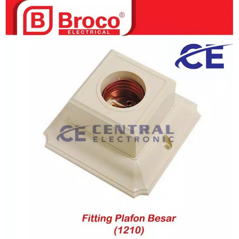 Jual Fitting Plafon Broco Persegi Cream Fitting Lampu Rumah