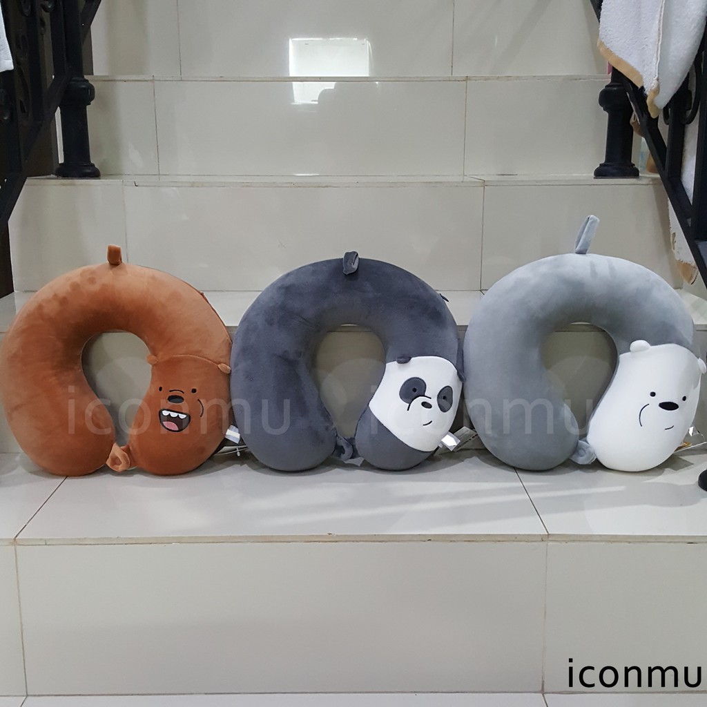 Jual Miniso We Bare Bears Memory Foam U Shaped Pillow Bantal Leher