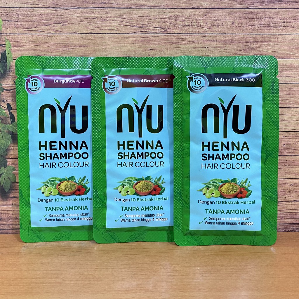 Jual Nyu Henna Shampoo Hair Colour Henna Cat Rambut Sachet 20ml