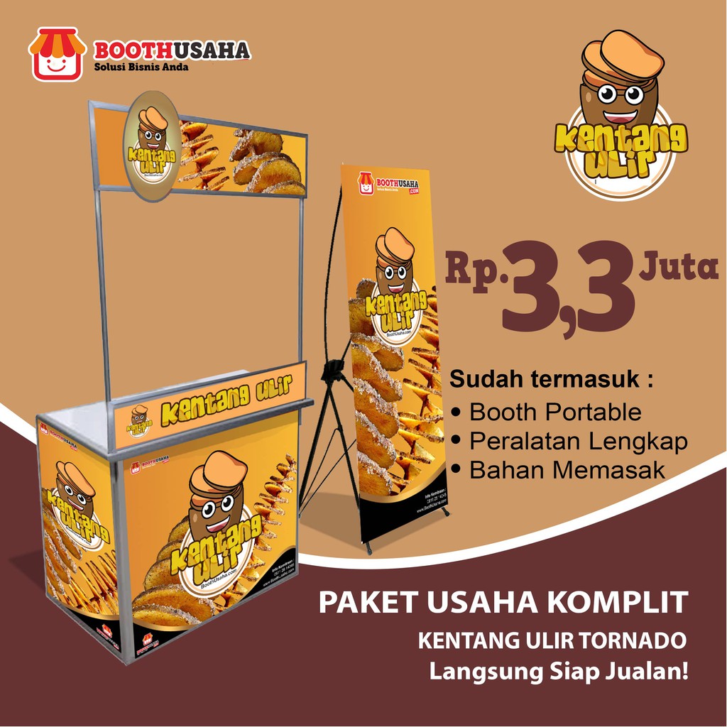 Jual Paket Usaha Kentang Ulir Tornado Booth Portable Peralatan Dan