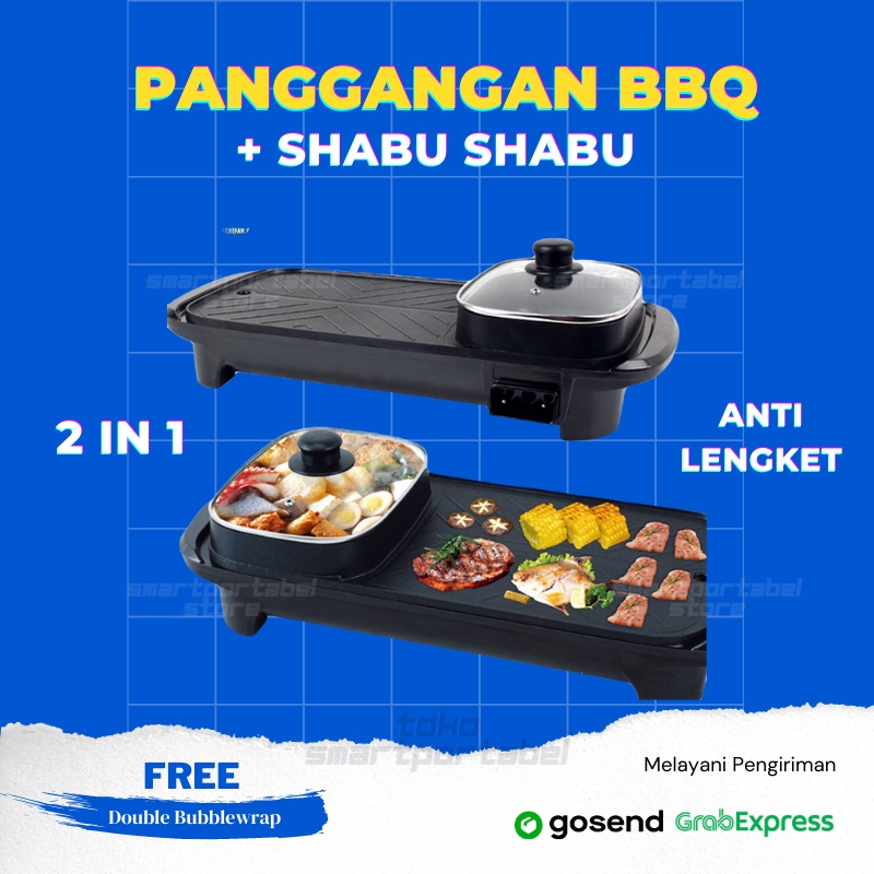 Jual Alat Panggang BBQ Grill Hotpot Shabu Elektrik Pan Pemanggang