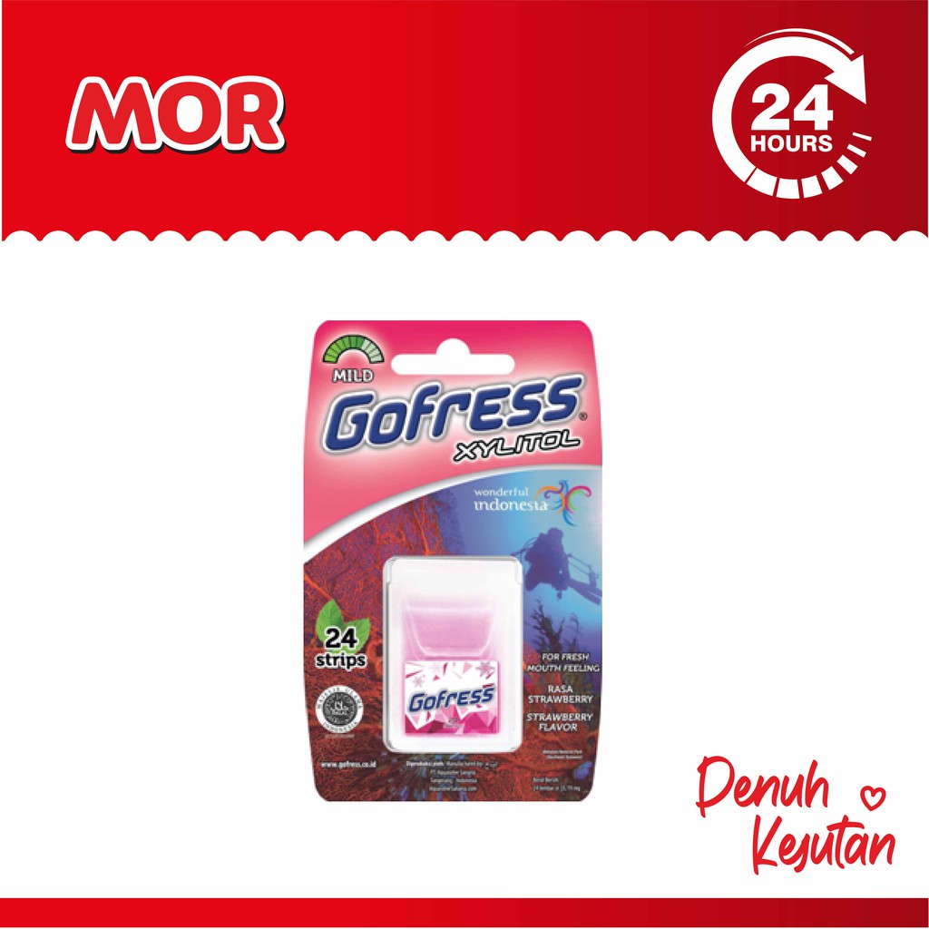 Jual Gofress Xylitol Strawberry Permen Strip Penyegar Mint Stroberi S