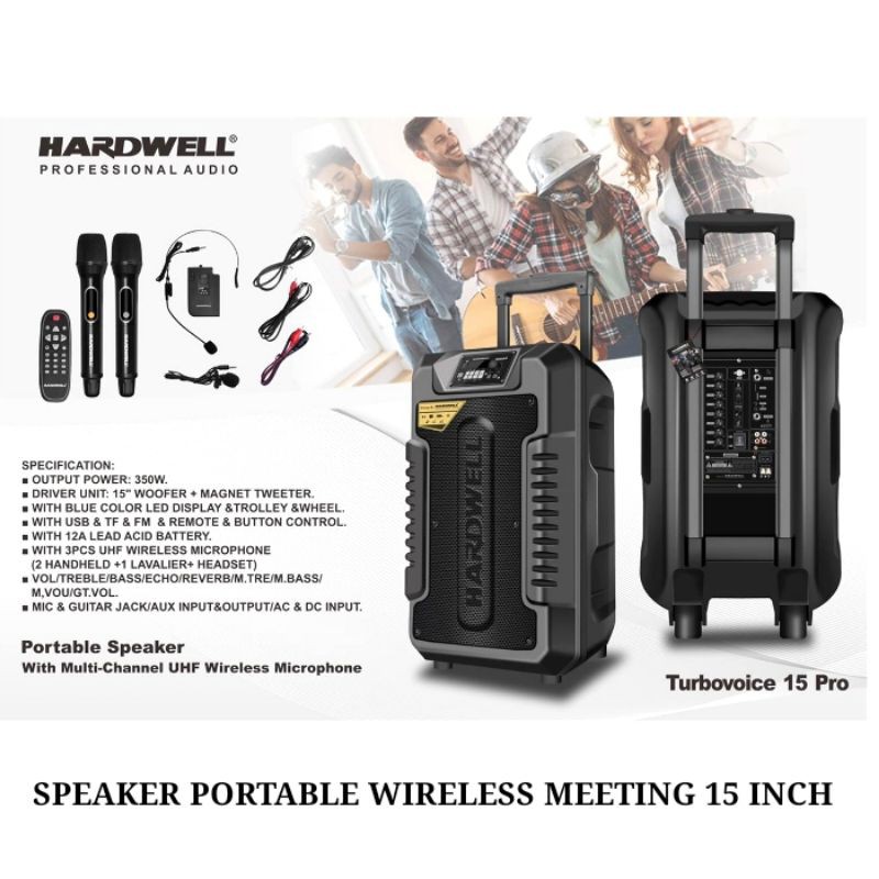 Jual Speaker Portable Hardwell Turbovoice Pro Inch Wirelles