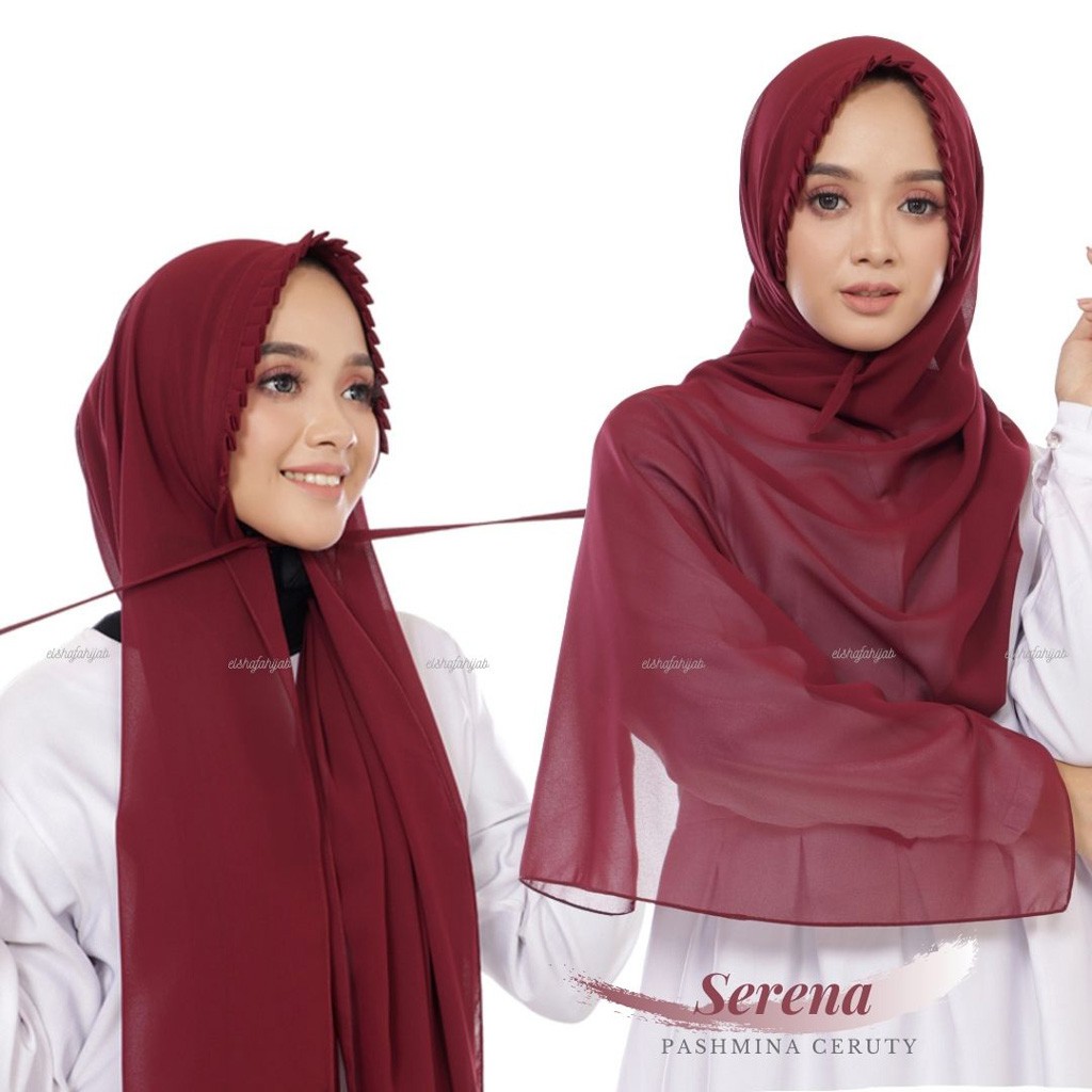 Jual Jilbab Pashmina Ceruty Babydoll Lipit Hijab Pasmina Tali Ceruti