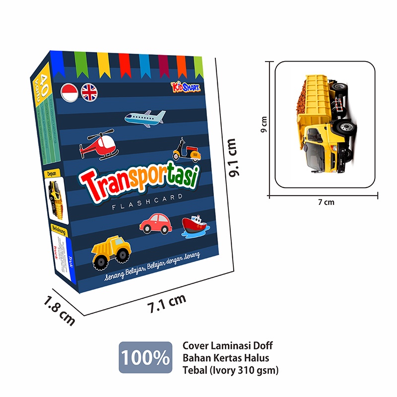 Jual TRANSPORTASI Flashcard Edukasi Kartu Belajar Bayi Balita